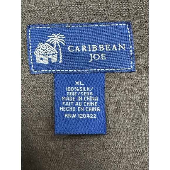 100% Silk Hawaiian Floral Shirt Short Sleeve Men's Size XL Caribbean Joe Brown - Picture 3 of 10